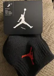 NIKE AIR JORDAN JUMPMAN 3-Pack Quarter Socks XX-Small Fits Kids Shoe Sizes 7-10