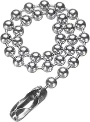 [uxcell] Stainless Steel Ball Chain 2.4mm 4.7" Length 316L Round Bead Necklace Dog Tag Pull Chains with Connectors Clasps for Men Women Jewelry Making Bracelets Keychain, Silver