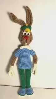 AMIGURUMI KNITTED TOY HARE DENTIST SOFT DOLL HARE DOCTOR HANDMADE NEW Decor 25cm