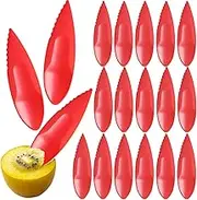 Pack of 16 Kiwi Plastic Spoons, Kiwi Spoons, Kiwi Knife, Plastic Grapefruit Spoon, Kiwi Peeler, Fruit Peeler, Cutter Spoon for Kiwis, Passion Fruit, Kitchen Accessories (Red)