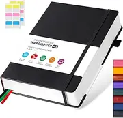 Journal Notebooks College Ruled, Thick Notebook Journal with 100GSM Paper, A5 Large Lined Notebook Journal for Women & Men, 5.7'' X 8.4'', 320 Pages, Black Leather Notebook