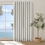 Cadence & Co. Bennett Faux Linen Blockout S-Fold Curtain - Cloud