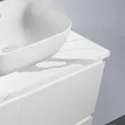 Ivana 750mm PVC Water Proof Wall Hung Bathroom Vanity Left Drawers Calacatta Quartz Stone