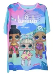 LOL Surprise Girls Nightgown Blue 4/5 Short Sleeves Colorful Graphics Pajamas