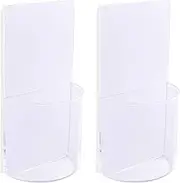 ZCgel Remote Control Holder Wall Mount Damage-Free Clear Media Organizer Storage Box,Table and Nightstand Convenient Remote Caddy (2pack)
