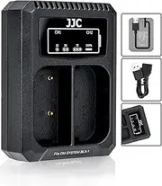 BLX-1 Battery Charger,Dual USB Charger for BLX-1 Battery, Compatible with Olympus OM System OM-1 OM1 / OM-1 Mark II,Built-in USB Cable and USB-C Input + 40cm Extension Cable