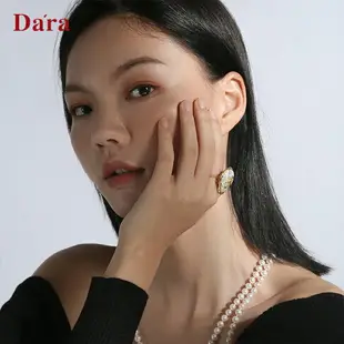 巴洛克異形淡水珍珠戒指女小眾設計高級感時尚個性編織開口食指環