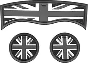 Mini F60 Car Cup Coaster, 3PCS Universal Non-Slip Cup Holders Embedded in Ornaments Coaster for Mini Cooper Countryman F60(Union Jack Gray)