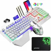 Wireless Gaming Keyboard and Mouse Combo RGB Backlit for Computer PC Mac Gamer