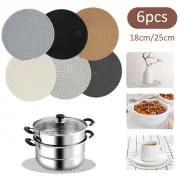 6Pcs Cup Mat Absorbent Cup Pad Heat-Resistant Table Mat Woven Cotton Rope·-