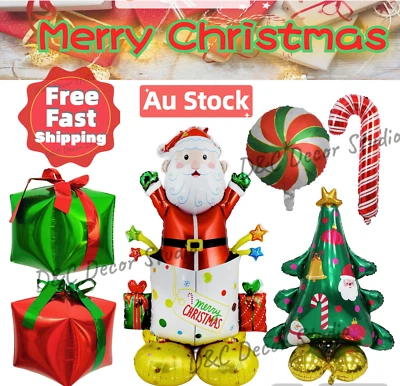 Christmas Tree Santa Claus Foil Balloon Candy Cane Xmas Party Decor Present Gift