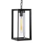 C Cattleya 1-Light Dark Bronze Outdoor Pendant Light with Clear Glass Shade