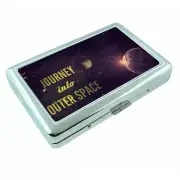 Vintage Poster D181 Silver Cigarette Case Card Holder Journey Into Outer Space