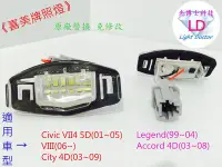 在飛比找Yahoo!奇摩拍賣優惠-LED車牌燈 HONDA LED 牌照燈總成 原廠交換型 C