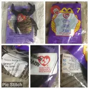 NIP 1999 Ty Teenie Beanie Baby Babies # 7 Spinner The Spider Rare Original