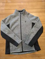 Spyder Stellar Full Zip Sherpa Lined Jacket Charcoal Heather Men' Size L