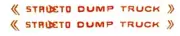 Structo dump truck water slide decal set with tracking