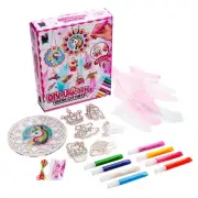 Fun Express DIY Wood Unicorn Dream Catcher Painting Craft Kit, 3" – 6" - 8 Piece