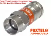 50 X F Type Foxtel Approved Coaxial Coax Quad Crimp Cable Connectors Wholesale