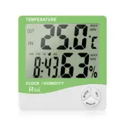 R-Tek Digital Hygrometer Thermometer for Humidity with Clock LCD Display