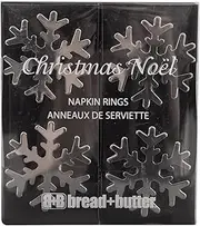 10004445 Snow Flake Napkin Rings, Silver (Pack of 4)