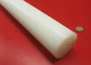 UHMW White Round Rod 2.25" (2 1/4") Diameter x 60" Long, 1 Unit, Extruded