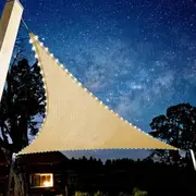 10'x10'x10ft Triangle Waterproof Shade Sail Awning Outdoor Romantic Warm 420d Oxford Sun Shade Led Light String