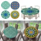 Table Cloth Protector Polyester Round Tablecloth 120cm Dia with Soft Backing