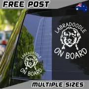 Labradoodle On Board Sticker Car Decal Window Poodle Labrador Puppy Paw Pet Dog