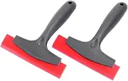 FELTECHELECTR 2 Pcs Snow Scraper with Rubber Blade Durable Windshield Ice Shovel for Cars Non Slip Handle for Thick Snow Lightweight and Practical Winter Essential
