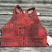 Lululemon Energy High-Neck Longline Bra Medium logo size 8 NWT sports bra Red Bl
