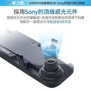 【鷹之眼】含到府安裝 鷹之眼12吋GPS測速Sony前後鏡頭行車紀錄器-附32G卡+BSD盲區偵測特仕版(行車記錄器)