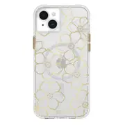 Case-Mate Floral Gems MagSafe Case For iPhone 15 Plus - Gold