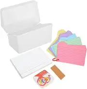 TOGEVAL 1set Portable Index Card Storage Case with Memo Cards Elegant Organizer for Business Notes Flashcards Recipes Spacious Design for Desk Home Office Use of Cloud