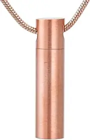 KETIME Stainless Steel Cylinder Memorial Urn Jewelry Engravable Keepsake Cremation Necklace for Ashes