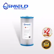 2 x 20 Micron Pleated Sediment Filter Washable 10" x 4.5" Big Blue Cartridges