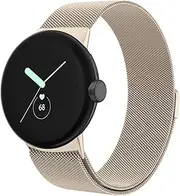 Metal Stainless Steel Bands for Google Pixel Watch Band & Google Pixel Watch 2 Band Women/Men, Loop Magnetic Milanese Mesh Comfortable Replacement Strap Women Men for Google Pixel Watch 1/2