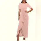Xscape Blush Mauve Ruched Scuba Crepe Gown Size 6 $218