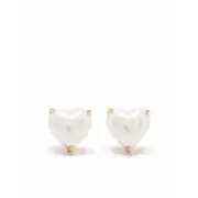 [Kate Spade] Kate Spade My Love Heart Earrings ONE SIZE GOLD/WHITE
