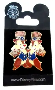 DISNEY PATRIOTIC CHIP 'n' DALE DRESSED AS UNCLE SAM-4TH OF JULY 2008 PIN PP61626