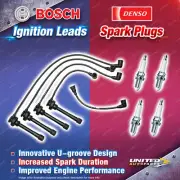 Bosch Leads + 4 x Denso Power Spark Plugs for Mitsubishi Starwagon WA Triton MK (for: Mitsubishi)