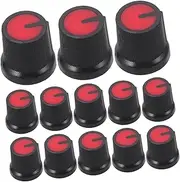 Abaodam 50pcs Red Plastic Volume Knobs for Potentiometers Durable Guitar Tuning Tone Buttons Reliable Electric Guitar Knobs Replacement for Amplifiers