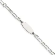 5 Inch Sterling Silver Polished Engraveable 5In Plus 1In Ext Childrens Id Bracelet
