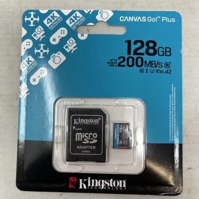 Kingston Canvas Go Plus microSDXC Memory Card 200MB/s A2 U3 V30 Card SDCG4/128GB