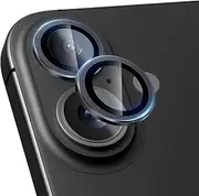 Hlija 2 Pack Camera Lens Protector for iPhone 16/16 Plus Ultra-tough Individual Lens Protectors, HD Tempered Glass Camera Screen Cover - Black