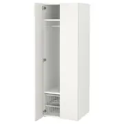 SMÅSTAD / PLATSA wardrobe, white/white, 60x57x181 cm