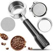 [Eitonbu] 54mm Coffee Bottomless Portafilter, Compatible with Breville Barista Bes 870/878/880/876/840/810/500/450 Replacement Parts Bottomless Portafilter(Black)