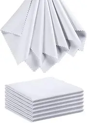 Eyeglass Cleaning Cloth Glasses Cleaner 12Pack Microfiber Lens Cleaner Eyewear Sunglass Wipes for Glass Jewelry Screen Camera Lint Free Thick 5x6 Inch (White, 5x6)