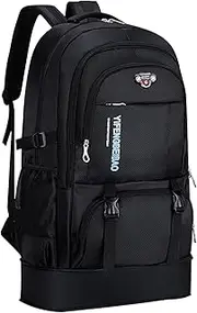 Wesoke 65L Hiking Backpack Black, Expandable Travel Hiking Daypacks, Waterproof Large Camping Backpack for Men Women, Foldable Lightweight Outdoor Sport Backpacking Backpack for Climbing Touringr