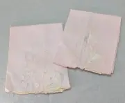 Pair Madeira Pink Hand Fingertip Towels NOS with Tags Butterfly Floral Vintage